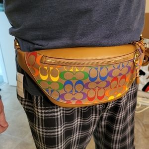 COACH Warren rainbow Pride belt or chest bag, fanny pack NWT